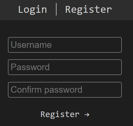 Register page